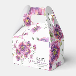 Purple Floral Baby in Bloom Baby Shower Favor Box