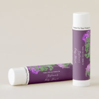 Purple Floral Baby Shower Party Favor Thank you Lip Balm