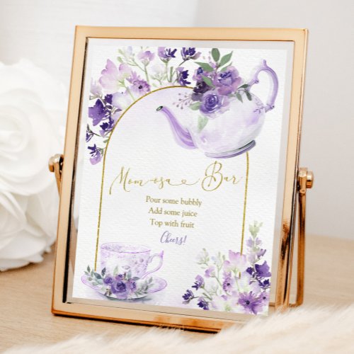 Purple Floral Baby Shower Tea Mom_Osa Bar Poster