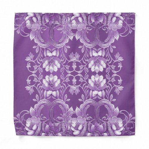 Purple Floral Bandana