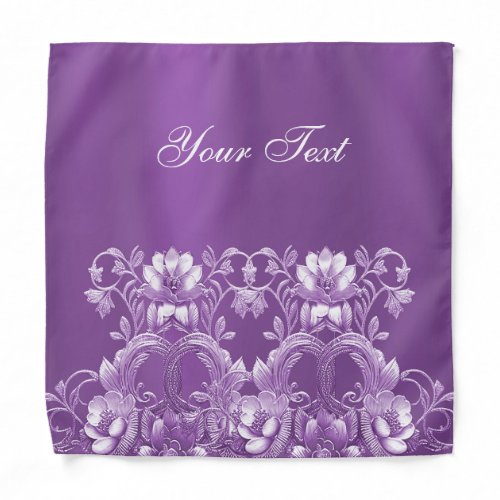 Purple Floral Bandana