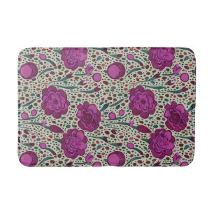 Purple Floral Bath Mat