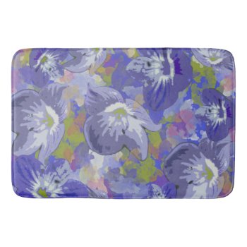 Purple Floral Bathroom Mat by MannzMats at Zazzle