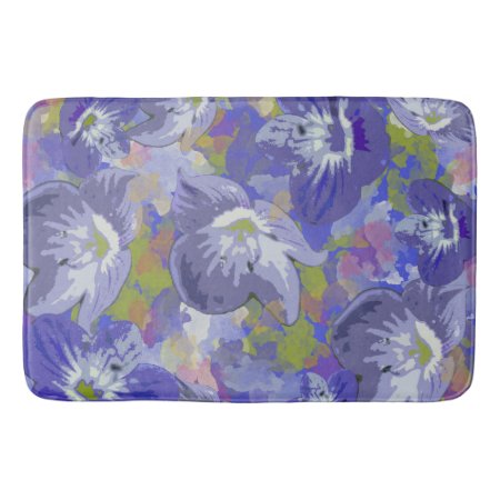 Purple Floral Bathroom Mat