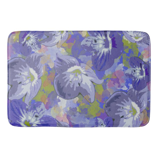 Purple Floral Bathroom Mat (Front)