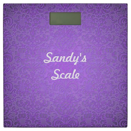 Purple Floral Bathroom Scale