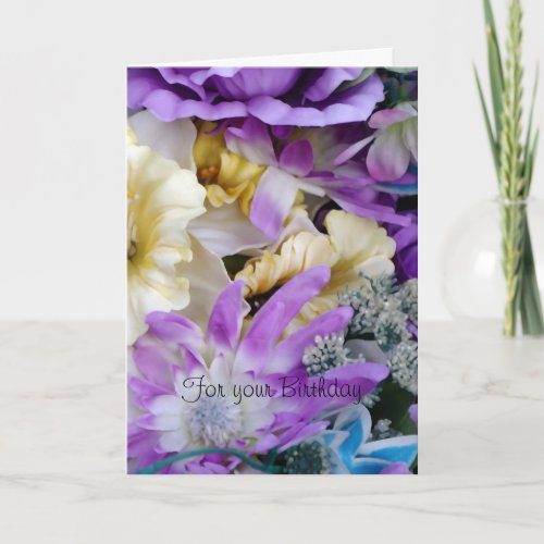 Purple Floral Birthday Card