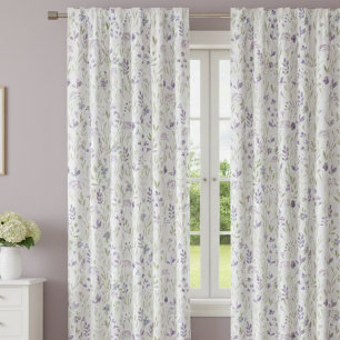 Purple Floral Blackout Curtains