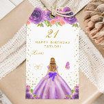 Purple Floral Blonde Hair Girl Happy Birthday Gift Tags<br><div class="desc">This elegant and glamorous happy birthday gift tag can be personalized with a name. The design features a beautiful princess with blonde hair and fair skin in a purple ball gown. The text combines handwritten script and modern sans serif fonts for a classy and sophisticated look. The floral arrangements, butterflies...</div>