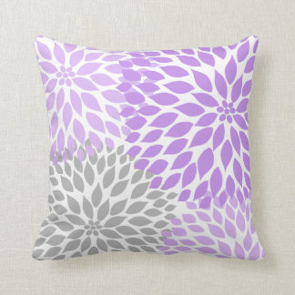Purple Floral Bloom baby nursery Throw Pillow
