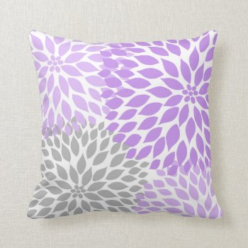 Purple Floral Bloom Baby Nursery Throw Pillow by lemontreecards at Zazzle