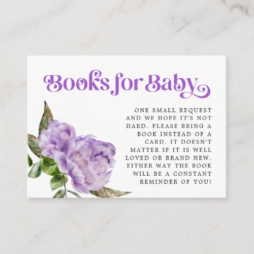 Purple Floral Book Request Enclosure Card