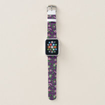 Purple Floral Bouquet Pattern Apple Watch Band