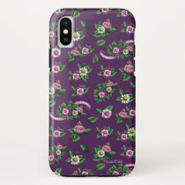 Purple Floral Bouquet Pattern iPhone X Case