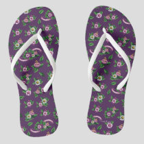 Purple Floral Bouquet Pattern Flip Flops