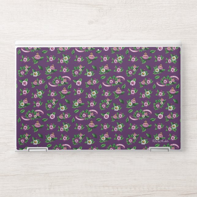 Purple Floral Bouquet Pattern HP Laptop Skin (Front)