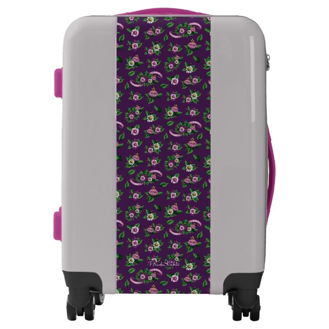 Purple Floral Bouquet Pattern Luggage (Front)