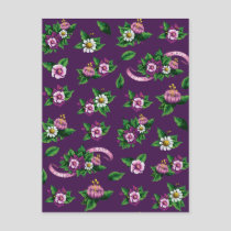 Purple Floral Bouquet Pattern Postcard