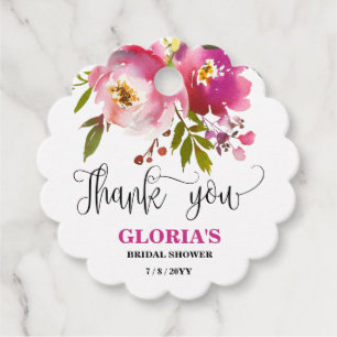 Purple Floral Bridal Shower Favor Tags