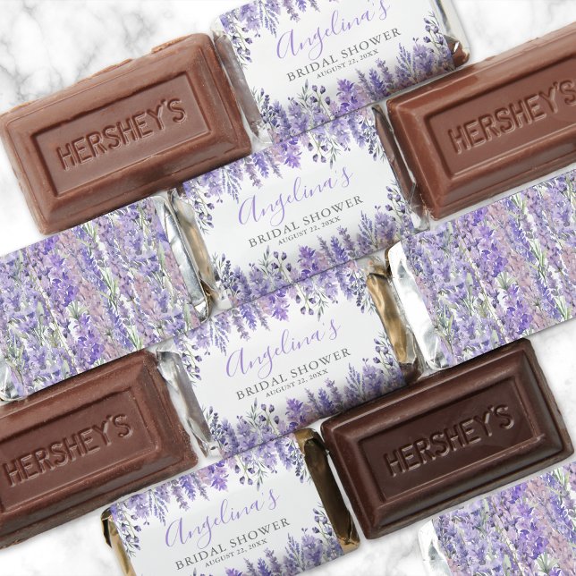Purple Floral Bridal Shower  Hershey's Miniatures (Purple Floral Bridal Shower Hershey's Miniatures)