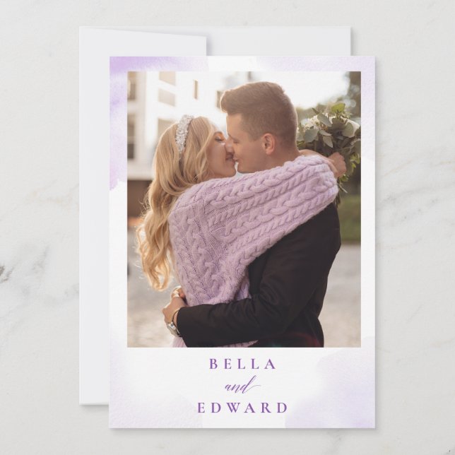 Purple Floral Bridal Shower Invitation (Back)