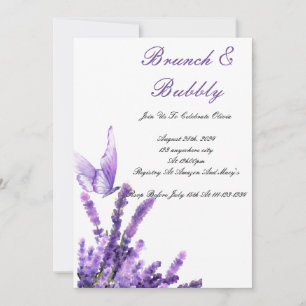 Purple floral bridal shower invitation