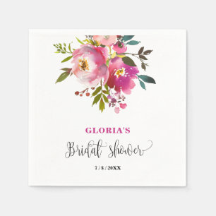 Purple Floral  Bridal Shower  Napkins