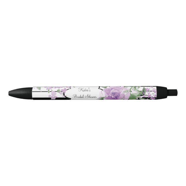 Purple Floral, Bridal Shower Pen (Front)