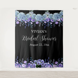 Purple Floral Bridal Shower Photo Booth Backdrop
