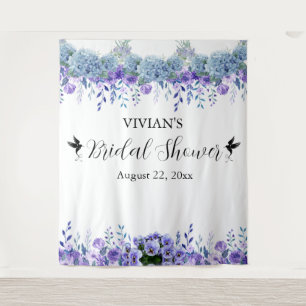 Purple Floral Bridal Shower Photo Booth Backdrop