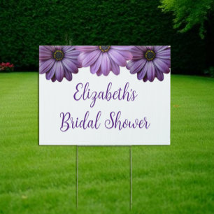 Purple Floral Bridal Shower Sign