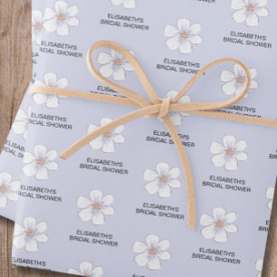 Purple Floral Bridal Shower Wrapping Paper Sheets