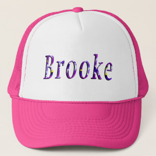 Purple Floral Brooke Name Logo, Trucker Hat