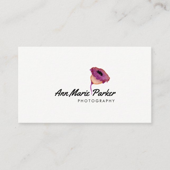Purple Floral Business Card (Front)