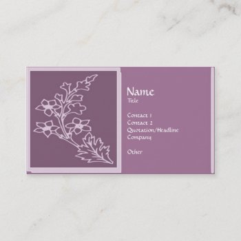 Purple Floral Business Card by pixelholicBC at Zazzle