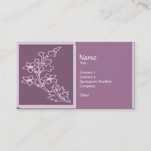 Purple Floral Business Card Template