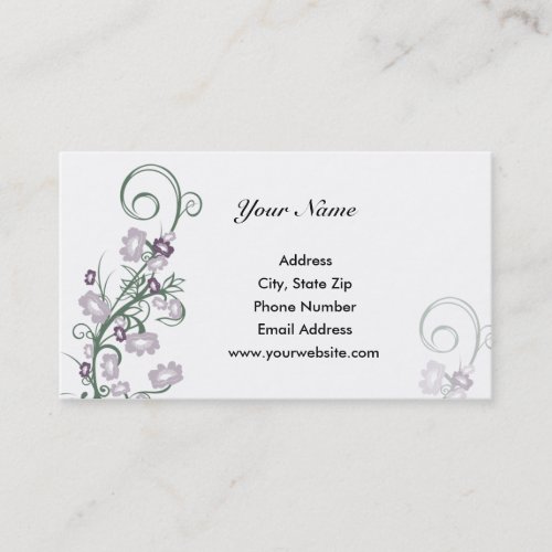 Purple Floral Business Cards