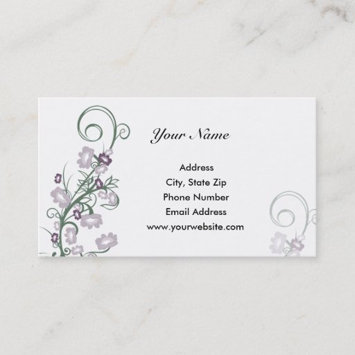Customizable Purple Floral Business Cards