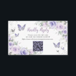 Purple Floral Butterflies Quinceañera QR Code RSVP Enclosure Card<br><div class="desc">This chic floral Quinceañera / Sweet 16 QR Code RSVP card features delicate pastel lavender purple flowers, a silver crown, and pretty purple and silver butterflies. Simply click the customize it further button to edit the texts, change fonts and fonts colors. Matching items available in store. (c) Somerset Fine Paperie...</div>