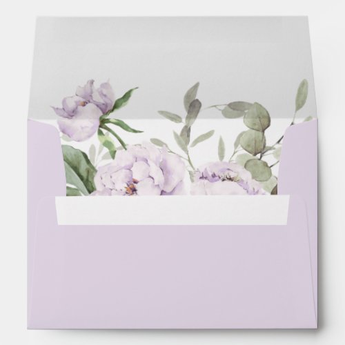 Purple Floral Butterfly Baby Shower Envelope