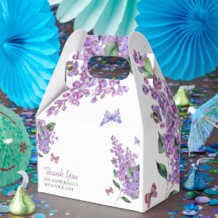 Purple Floral butterfly baby shower Favor Boxes