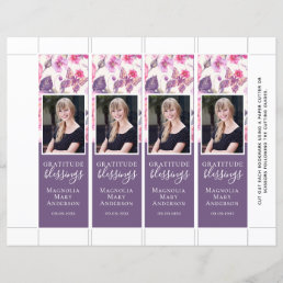 Purple Floral Butterfly Birthday Bookmark Template