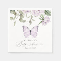 Purple Floral Butterfly Girl Baby Shower