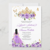 Purple Floral Butterfly Sweet 16 Teen Birthday Invitation (Front)