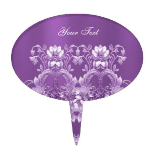 Purple Floral Cake Topper