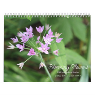 Purple Floral Calendar with Inspirational Quotes 