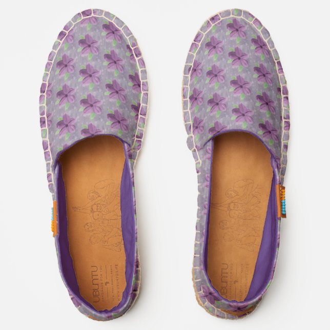 Purple Floral Canvas Casual Shoe (Front)