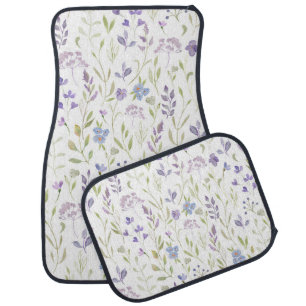 Purple Floral Car Mats