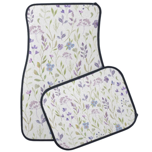 Purple Floral Car Mats (Set)