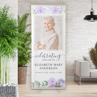 Purple Floral Celebration of Life Photo